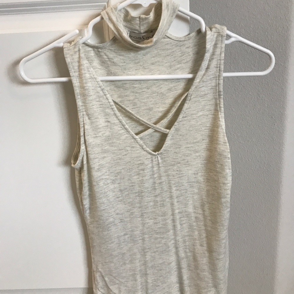 Cream Heathered Tank